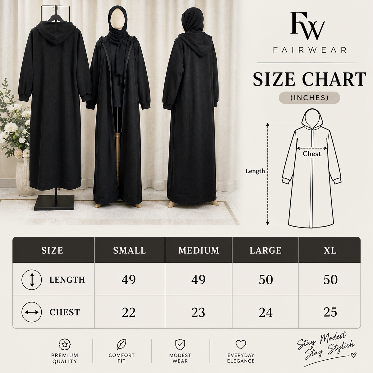 Long Hoodie Abaya