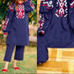 Grey Embroidery Z Two Piece With Trouser Stripes