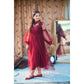 Maroon Cotton Net Top