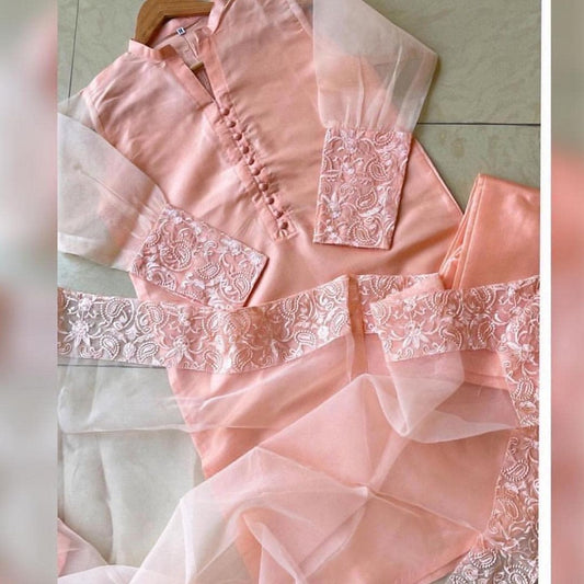 Four Sided Embroidery Three Piece